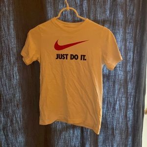 White Just Do it nike tee